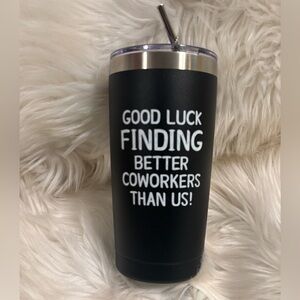 Coworker Coffee or Tea Tumbler, Straw, Straw Cleaner Gift